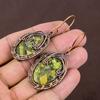 Copper Green Turquoise Handmade Copper Wire Wrap Earring 2.56 w3P53