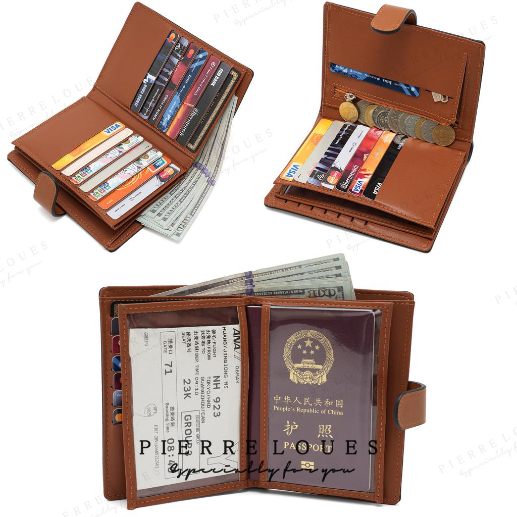 PU Passport Holder With Multiple Card Slots Anti-theft Brush Passport Book Travel Document Storage Bag