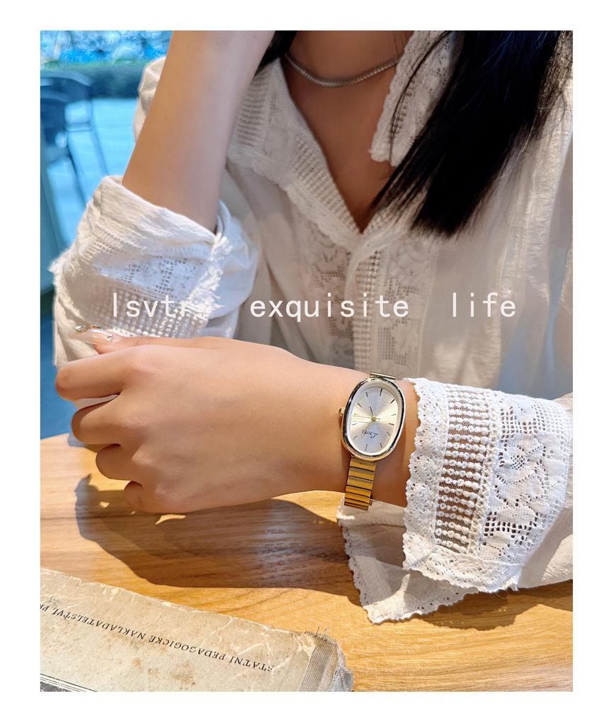 Gold-Toned Women's High-End Quartz Fashion Watch with Steel Band