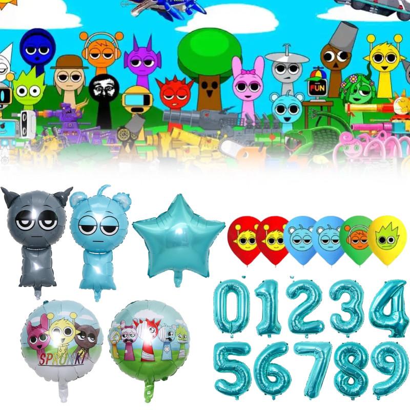 Шарики Sprunki для украшения дня рождения с мультяшными фигурками для детских мероприятий