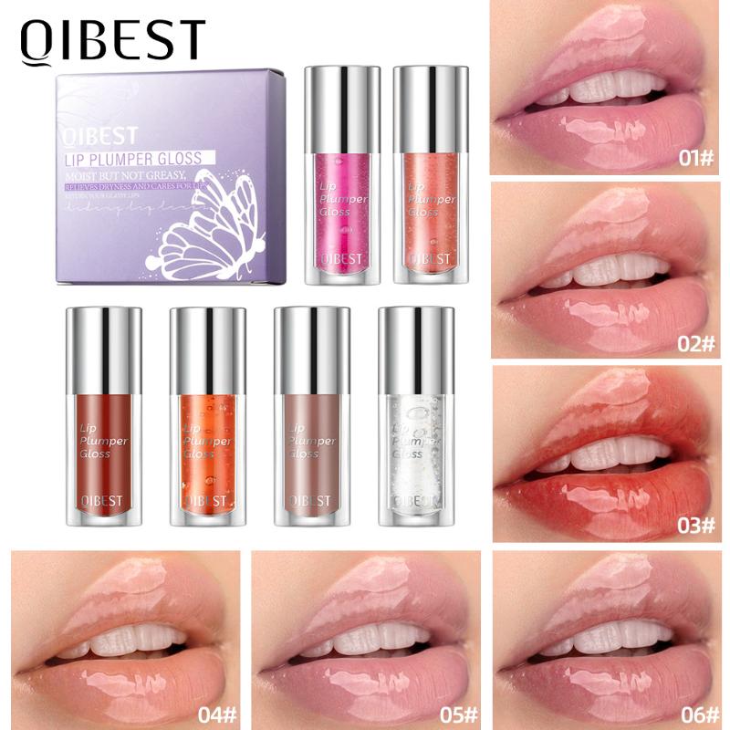 QIBEST Lip Oil Lasting Hydration Moisturizing Nourishing Light Lip Lines Lip Nectar Lip Gloss Toothed Lip Set