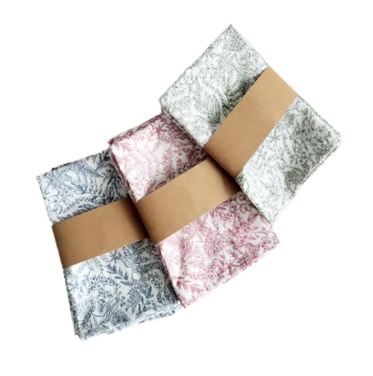 Printed Square Classic Reusable 100% Cotton Napkins & Accessories Premium Quality Fabric for Home Restaurants Weddings & Events
