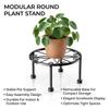 Round Detachable Rust-proof Metal Plant Stand for Indoor and Outdoor Use with Modular Design