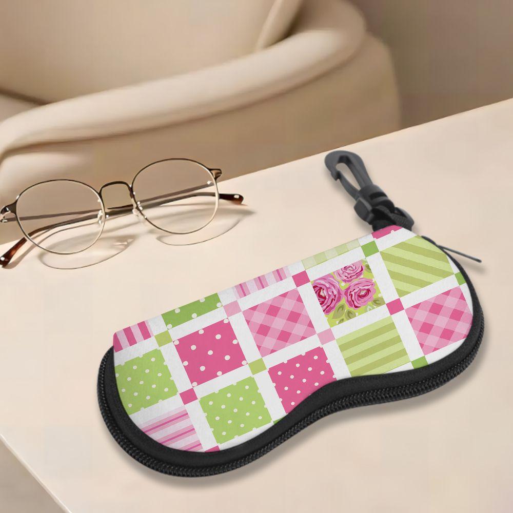 Vintage Floral Patchwork Print Soft Eyeglasses Sunglasses Case,Portable Anti Scratch Spectacle Pouch,Lightweight Protective Eyewear Bag for Travel
