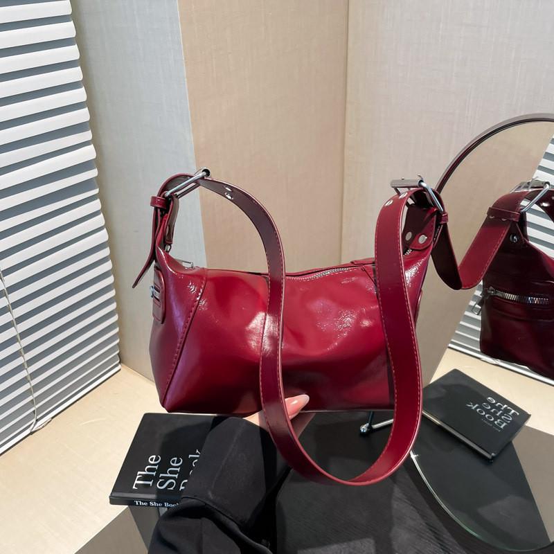 Solid Simple Color Women Casual Pu Leather Shoulder Bag For Daily And Commuting