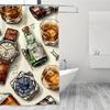 Шторка для душа с узором из роскошных часов, прочный полиэстер, легко чистится, для декора ванной комнаты/ванны/окна