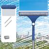 2 In 1 Window Mesh Screen Brush Window Cleaner Magic Broom Wiper Telescopic Long Handle Window Mop Squeegee Wiper Cleaning Tool