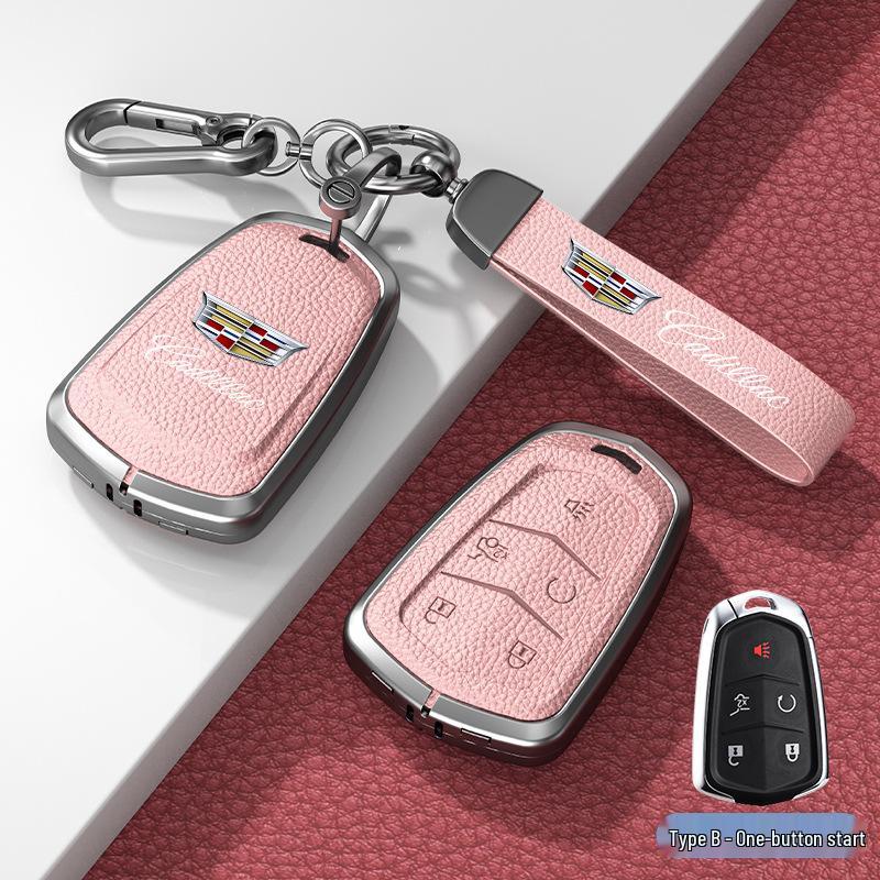 Кожаный чехол для ключа для Cadillac XT5/CT6/XT4/XTS и ATSL – Унисекс-дизайн с пряжкой