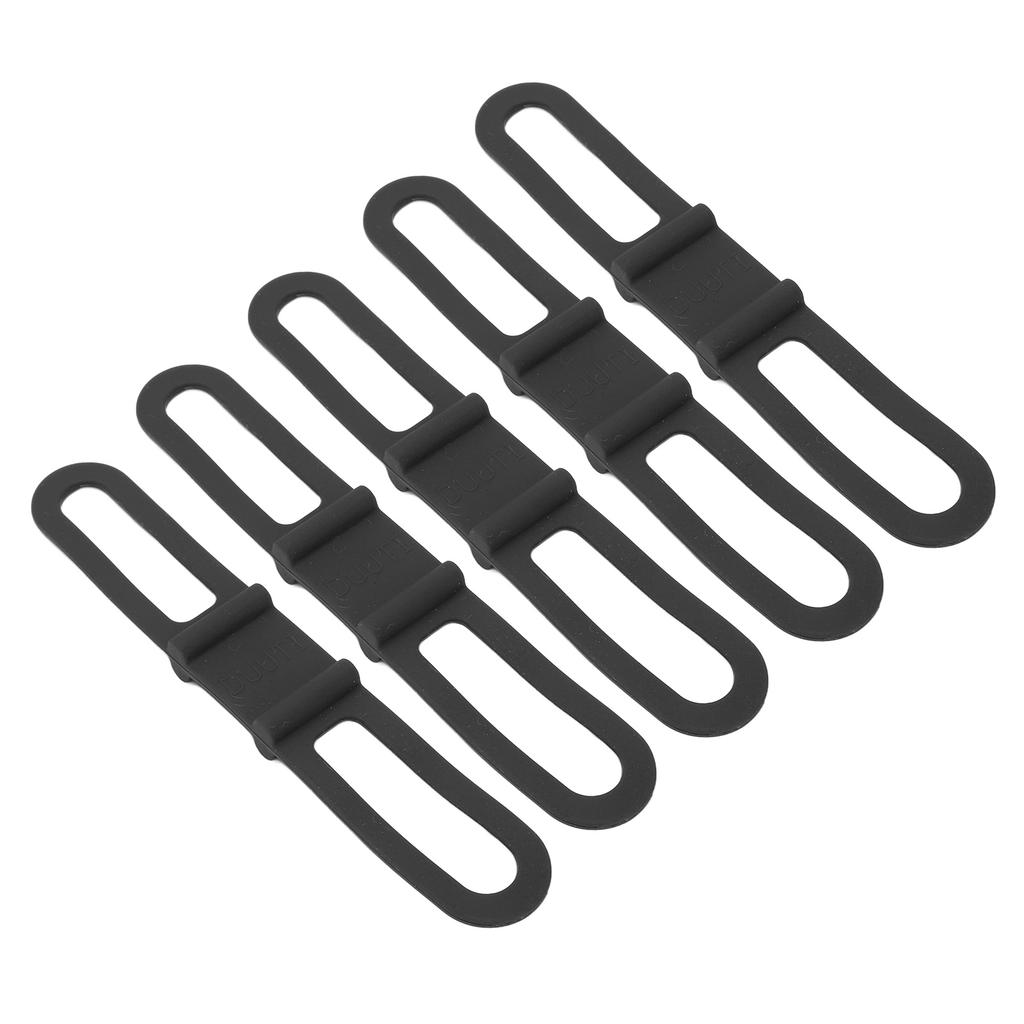 DUUTI 5pcs Bike Silicone Band Cycling Flashlight Handlebar Mount Holder Multipurpose Bicycle Straps for RidingBlack