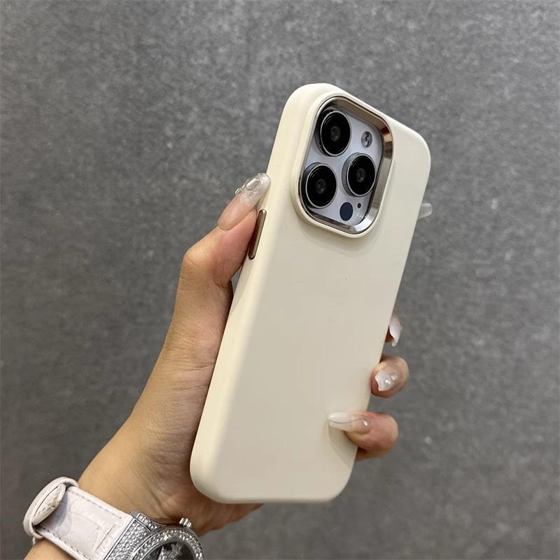 Applicable To Apple IPhone16promax Mobile Phone Case Metal Lens Frame Large Hole Liquid Silicone 15 Full Cover Anti Fall