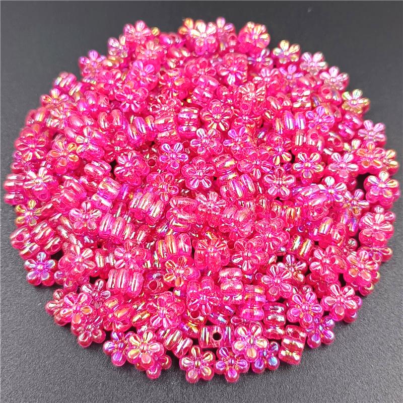 Изысканные свободные 7 мм 80 шт./лот аксессуары ручной работы смешанные бусины с цветком сливы бусины-разделители AB покрытие акриловый браслет ожерелье DIY ручные аксессуары