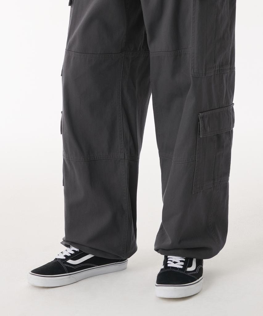 MUSINSA STANDARD Cotton Wide Multi-Pocket Cargo Pants [Dark Gray]
