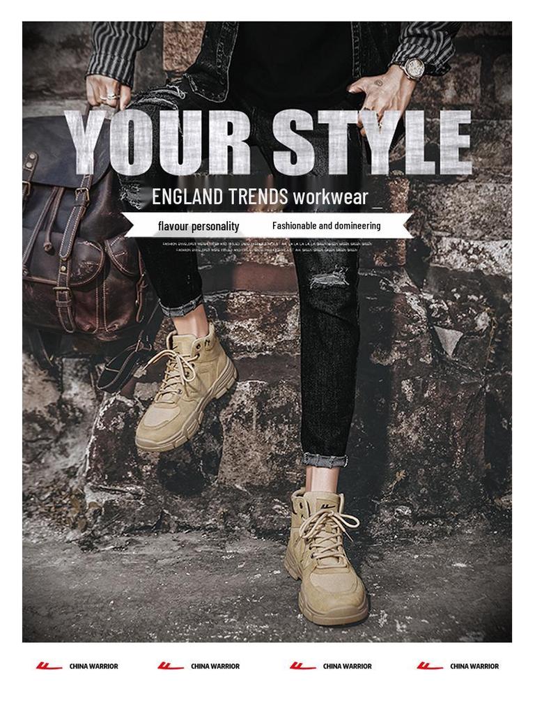 Men's Winter Leather and Fur Martin Boots - Warm, Thick, Velvet-Lined Snow and Workwear Boots for Labor Protection