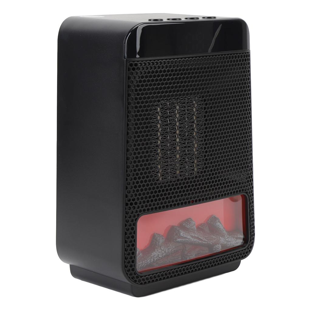 3D Flame Space Heater 4 Gears Timing Desktop Heater Fast Heat PTC Ceramic Heater for Bedroom