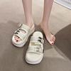 Fashion Open Toe Thick On Beach White Slides Shoes for Women 2024 Summer Woman Slippers Sandals Black Platform Height Normal Top Designs