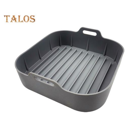 Силиконовый противень для выпечки с ручками для аэрофритюрницы, многоразовые квадратные вкладыши для аэрофритюрницы с антипригарным покрытием, корзина для аэрофритюрницы объемом 4–6 кварты, аксессуары для равномерного нагрева