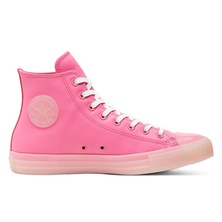 Converse Неоновые кожаные кеды Chuck Taylor All Star High Top 'Неоновый розовый' 166568C