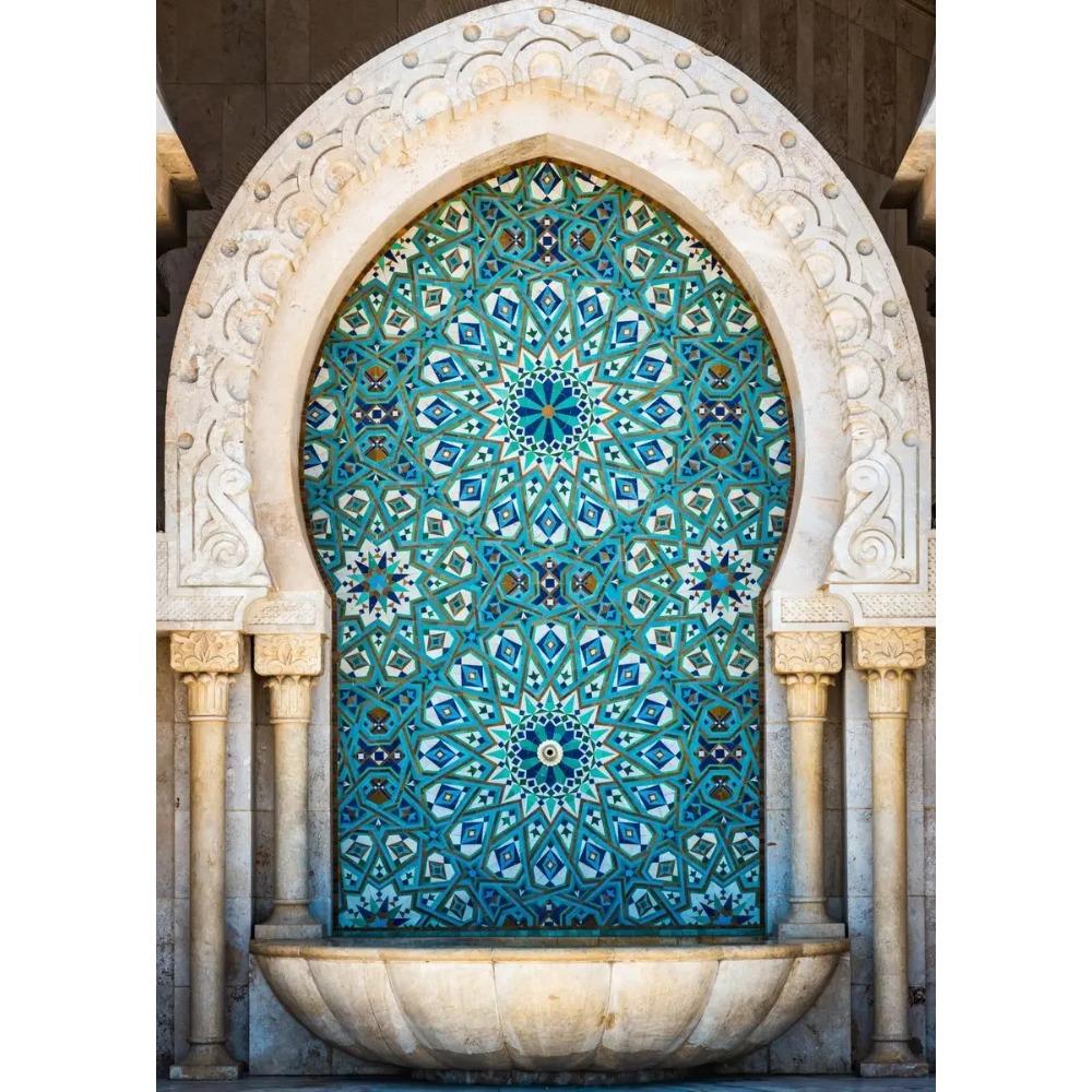 Moroccan Door Arab Canvas Print Islamic Muslim Wall Architectural Wall Art Poster for Living Room Bedroom Eid Al-Fitr Home Decor