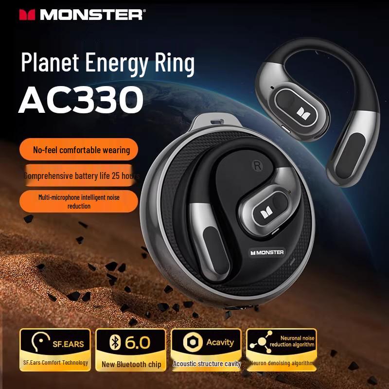 Спортивные беспроводные наушники Monster AC330 Bluetooth 5.4 с шумоподавлением, накладные, с высококачественным звуком