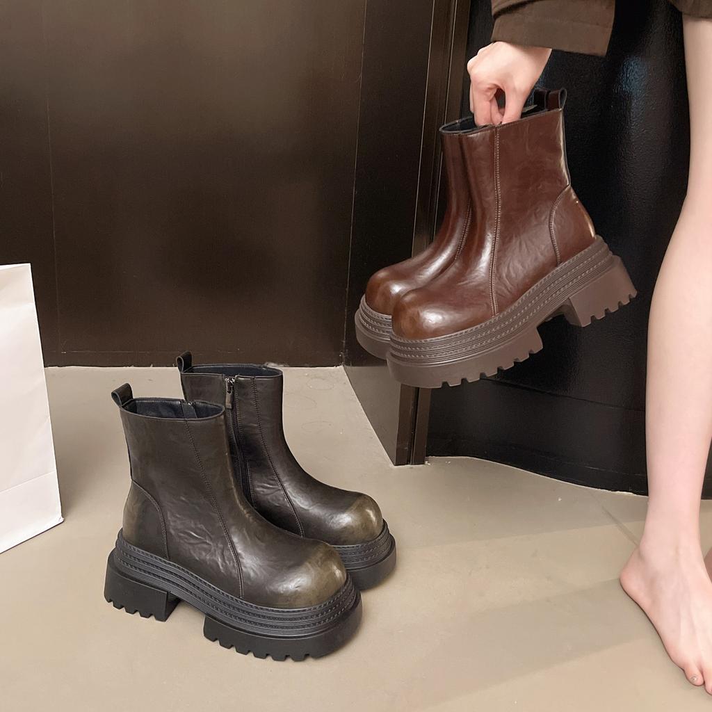 Women's Fall and Winter Not Tired Feet Fashionable Versatile Lightweight Hiking Mountaineering Non-slip Sports Martin Boots