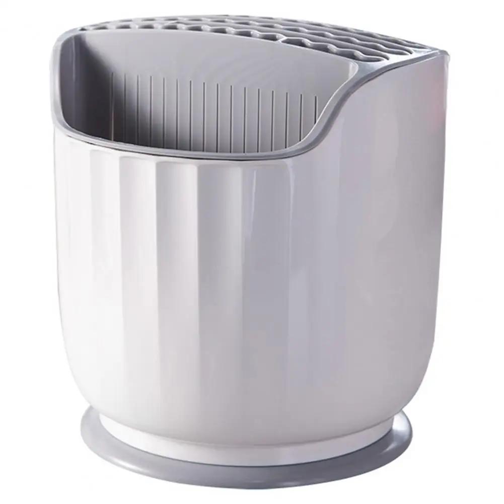 360 Degrees Rotating Knife Holder Multi-Function Utensil Holder Knife Block Flatware Drainer Storage Box Spoon Fork for Kitchen