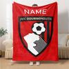 Custom Name AFC Bournemouth Crest blanket for Couch & Bed, Plush Cozy Fuzzy Blanket Super Soft & Warm Blankets for Fall and Winter. 0908252