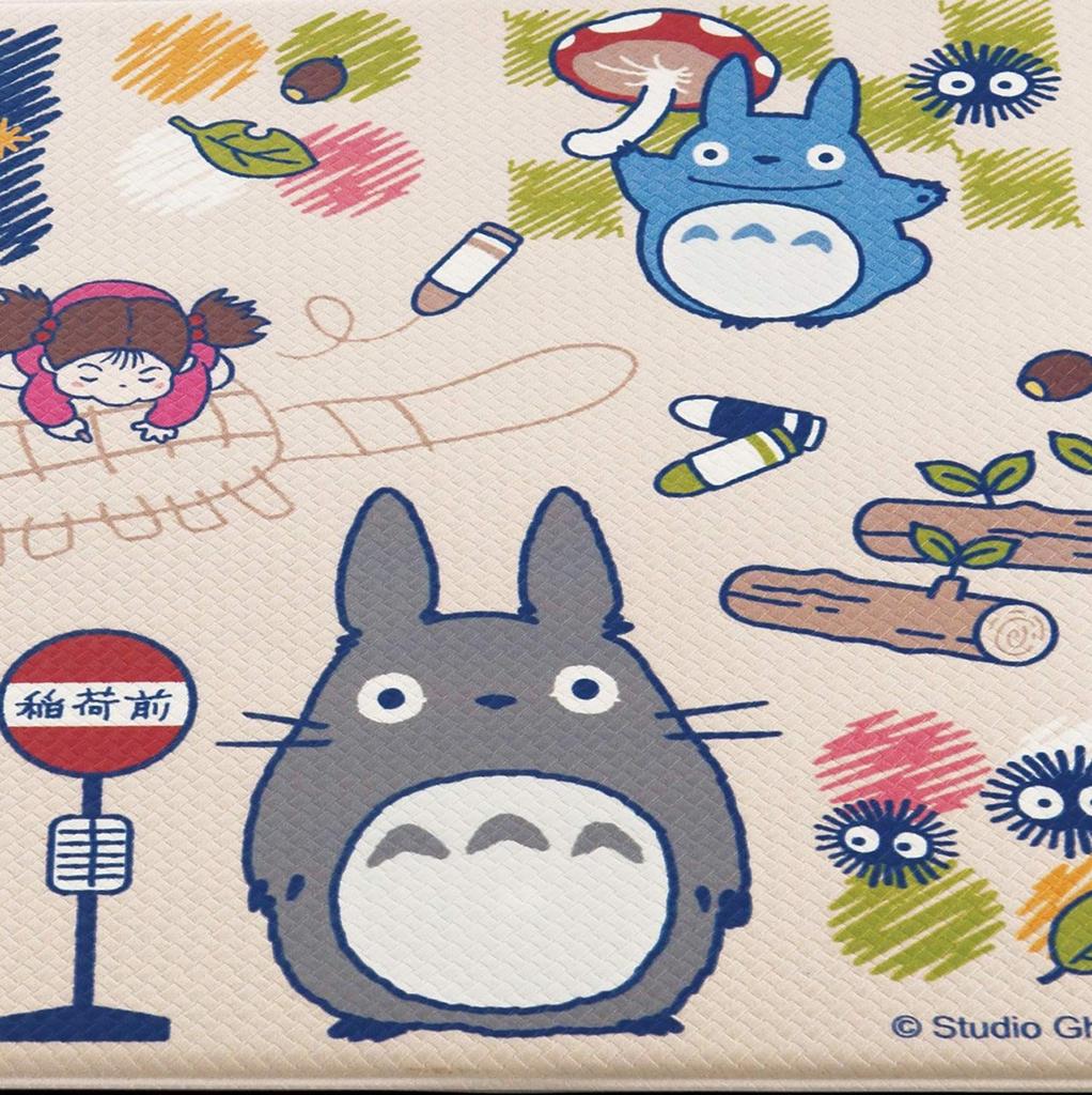 Senko My Neighbor Totoro Drawing Wipeable PVC Kitchen 45 X Character Ghibli 60605 Mat, Approx. 120cm, Beige, Totoro,