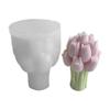 Silicone Candle Mold Craft Mould Tulips Bouquets Shape Flower Statue Moulds Silicone Clay Moulds for Hand-Making Candle