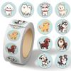 Cartoon Holiday Gift Sealing Stickers - 500 Self-Adhesive Journal Stickers per Roll