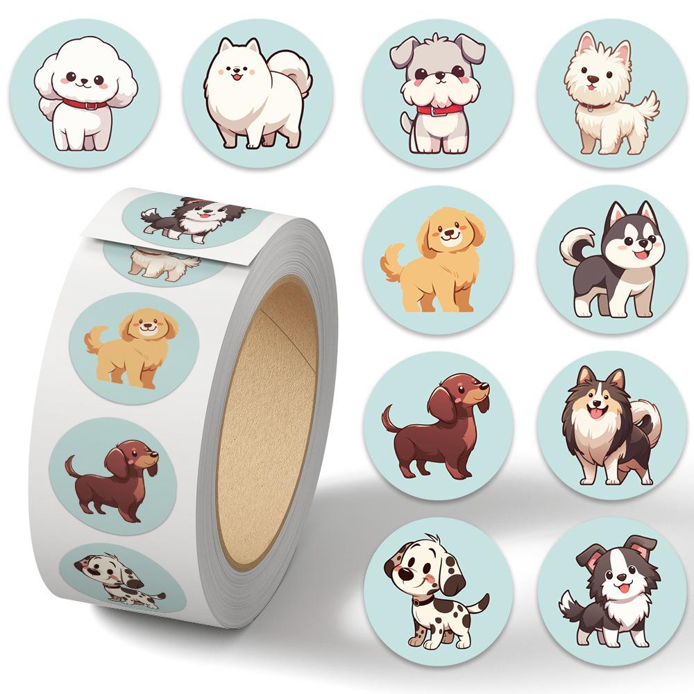 Cartoon Holiday Gift Sealing Stickers - 500 Self-Adhesive Journal Stickers per Roll