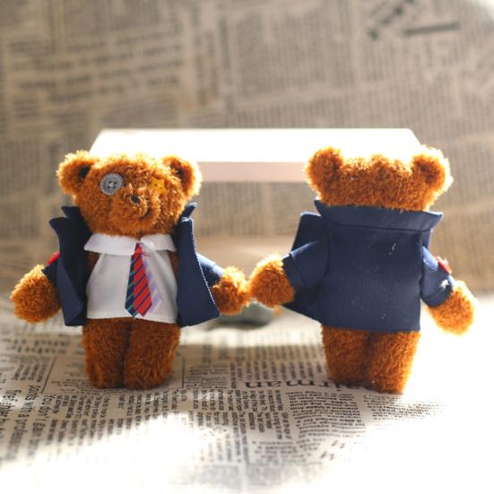 Брелок-подвеска в виде плюшевого медведя с ремешком, мягкий хлопковый брелок для ключей с чучелом животного для поделок своими руками, украшения для рюкзака автомобиля