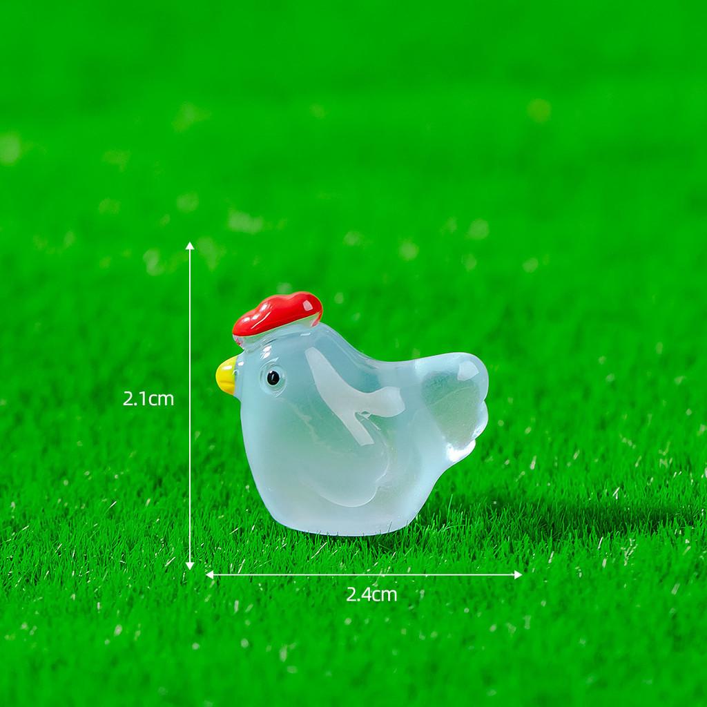 Милая люминесцентная полимерная фигурка курицы, садовое украшение, в восьми цветах