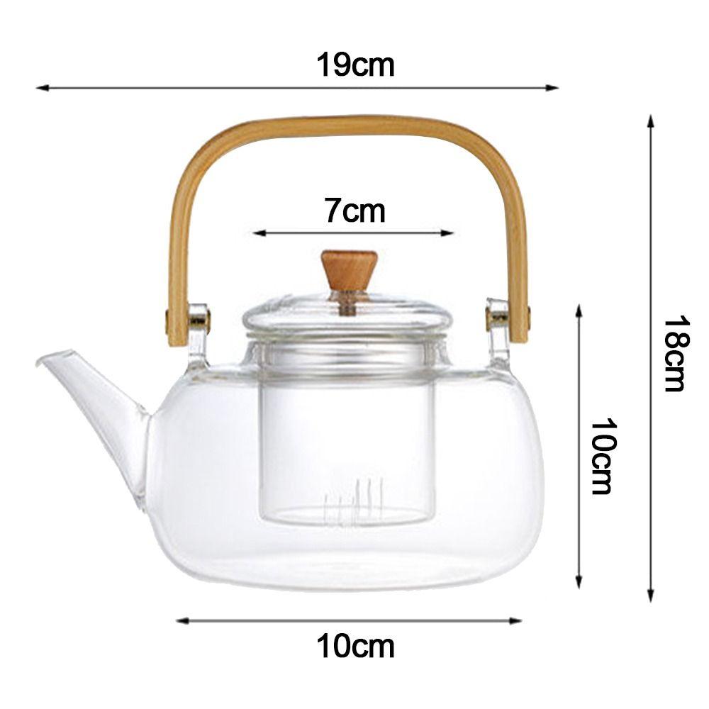 Wood Handle Clear Teapot With Filter Tea Pot New Boiling teapot  Home Office