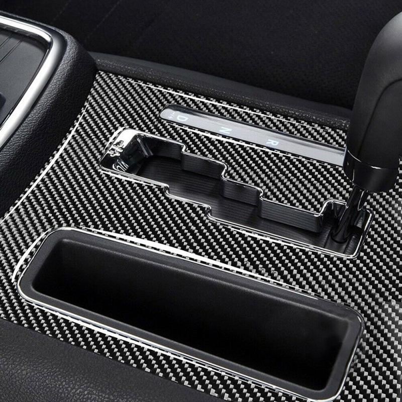 Carbon Fiber Automatic Gear Shift Panel Interior Trim Decoration Compatible For Dodge Charger