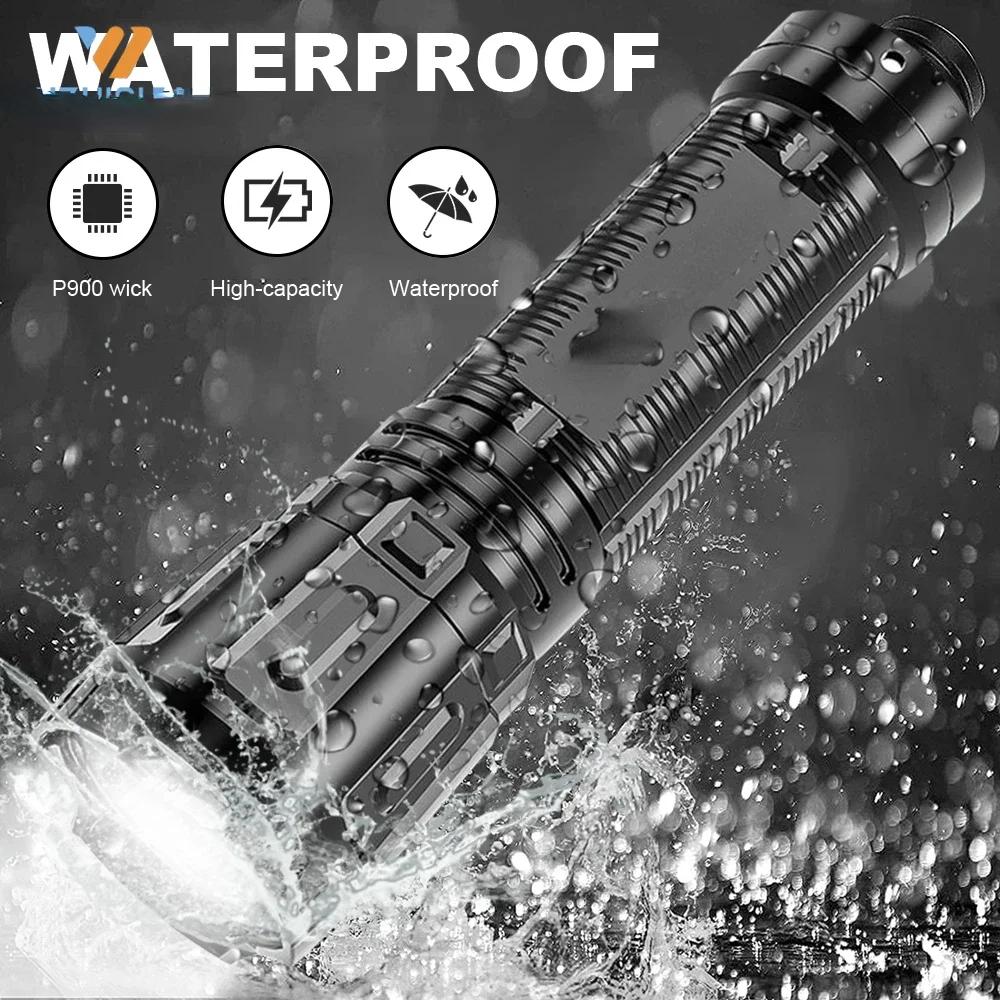 Портативный светодиодный фонарик USB перезаряжаемый карманный фонарик водонепроницаемый фонарик с функцией выхода Power Bank для походов и походов