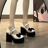 Women High Heels Thick Platform Bow Mary Janes Lolita Shoes Party Pumps Autumn 2024  Sandals Mujer Shoes Fashion Oxford Zapatos