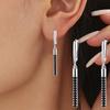 Black Jewelry Long Drop Earrings for Women Hoop Ear Gift Earring