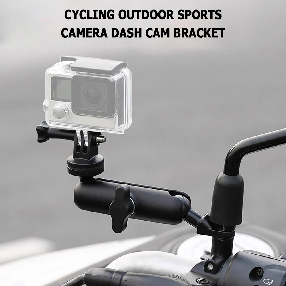 360° Motorcycle Handlebar Mount Aluminum Holder Bike Bracket For Gopro Hero 12 11 10 9 8 Insta360 Osmo Action Camera Accessories