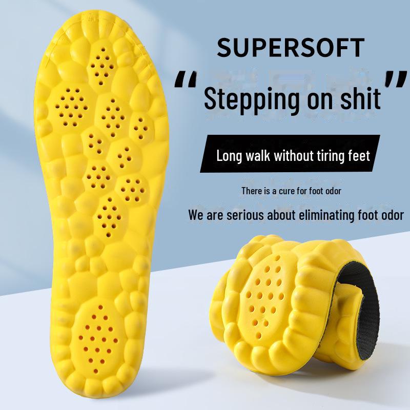 Дышащие дезодорирующие стельки 4D Cloud: Устранение запаха, амортизация, высокая эластичность, антибактериальность, впитывание пота для спорта и отдыха