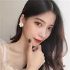 earrings earrings ladies stud earrings white Large flower flower silver 925 metal allergy Large Korean style cute accessories jewelry QYHH017