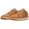 Jordan Air Jordan 1 Износостойкие Низкие Винтажные Баскетбольные Кроссовки Унисекс Льняно-Коричневые HV4089-200