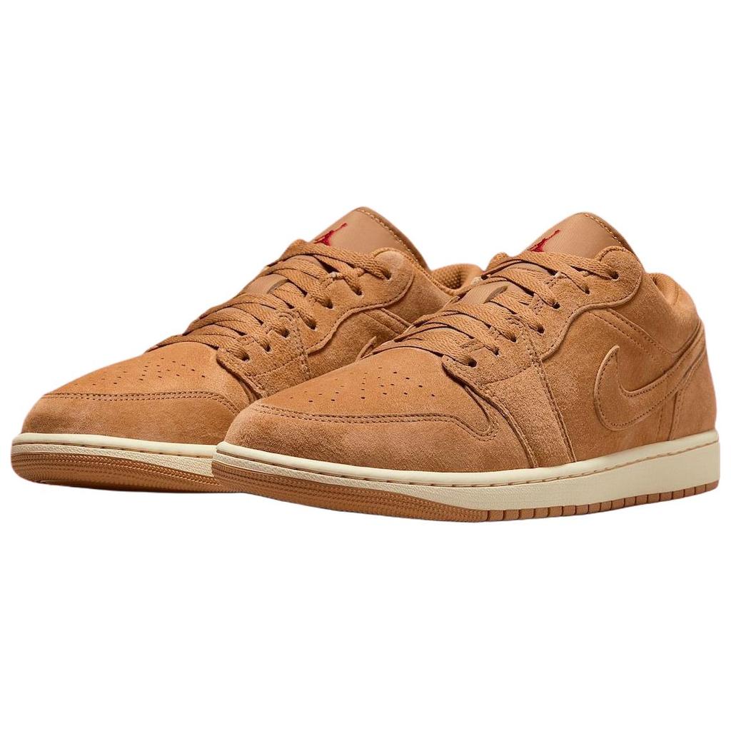 Jordan Air Jordan 1 Износостойкие Низкие Винтажные Баскетбольные Кроссовки Унисекс Льняно-Коричневые HV4089-200