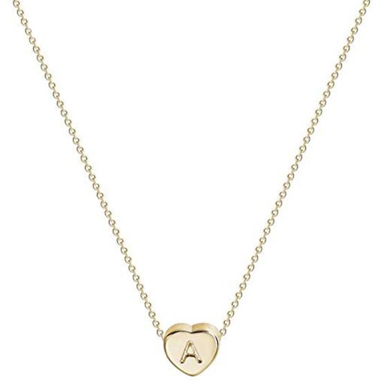 Мода Женщины Письмо Сердце Подвеска Титановая Сталь Цепочка Ожерелье Ювелирное Изделие Подарок