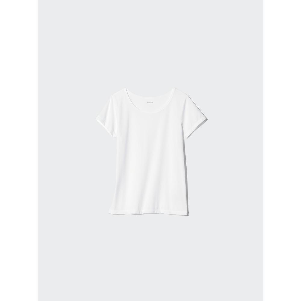 Uniqlo Японская футболка Air Rhythm с микросеткой и U-образным вырезом