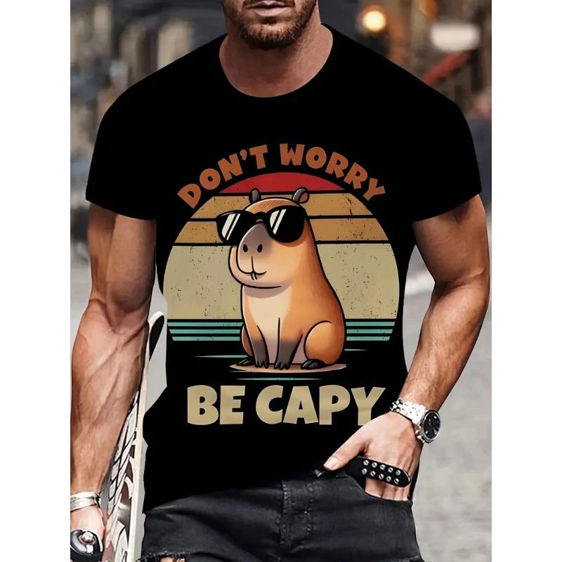 3D Print Funny Capybara Graphic T-Shirt Men Women Cute Animal T-Shirts Summer Casual Fashion Loose Comfortable Casual Short Sleeve T-shirt