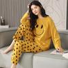 Plus Size Womens Fashion Girls Pajamas Long Sleeve Tops Pants Set Sleepwear Bamboo Print Fresh Family Pajamas Set