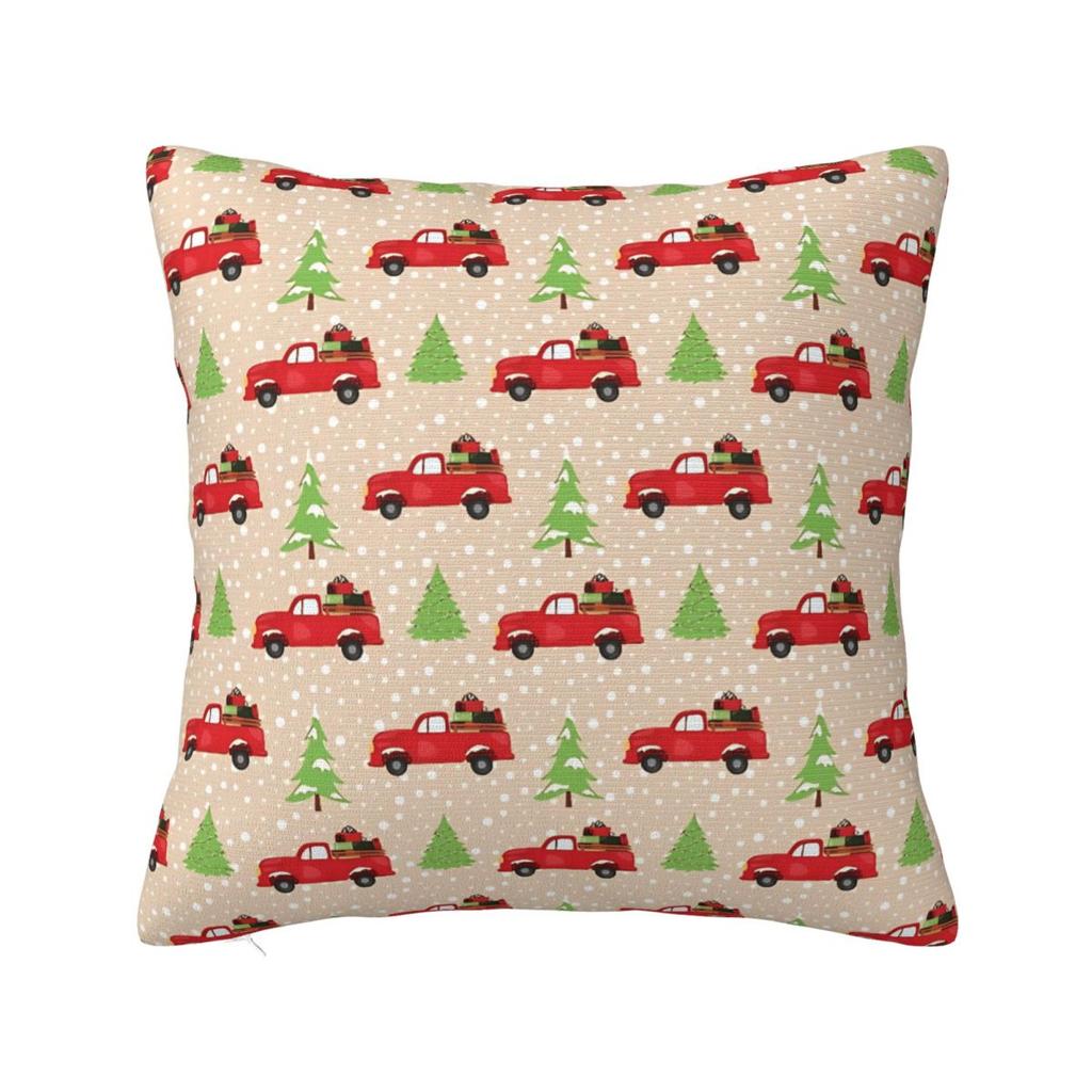 Christmas Festive Vintage Red Trucks And Tree Pillow Cover Pillow Case For Party Home Decor Cushion Cover Soft Pillowcases Gift