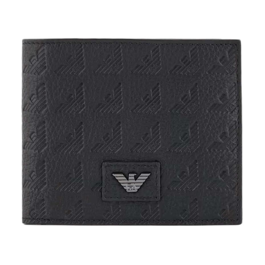 Emporio Armani Кожаный кошелек с принтованным логотипом Унисекс Кошелек Черный EM001741-AF14774-UC001