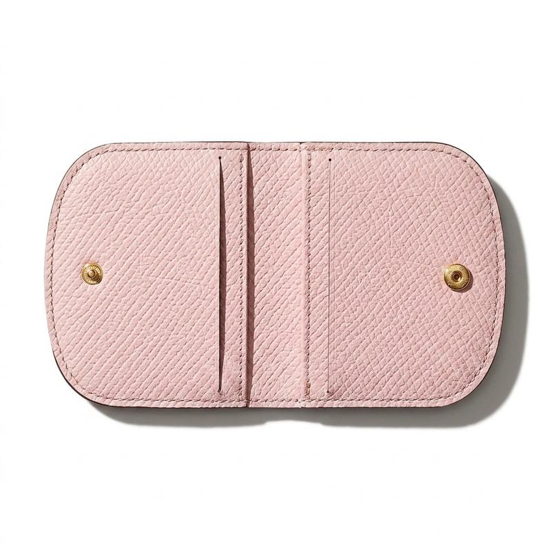 Longchamp Épure металлические аксессуары золотого цвета держатель для карт из коровьей кожи женский розовый 30047HYZM68