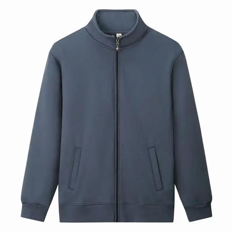 Stand Collar Cardigan Sweatshirt Autumn Winter New Coat Velvet Thickened Warm Men's Same Running Breathable